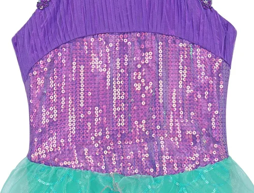 Vista 4 de AmzBarley Little Girls Mermaid Costume Dress Up Halloween Fancy Party Cosplay Princess Mermaid Outfit Dress