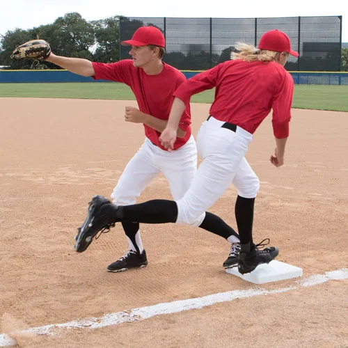 Vista 4 de Champion Sports Juego de base Break Away con placas de liberación rápida y bandeja de puntal, paquete de 3, juego de base oficial de Little League