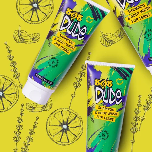 Vista 7 de 808 Dude Champú y gel de baño para adolescentes, niños y hombres Ingredientes puros naturales y orgánicos Elimina el olor corporal y los brotes