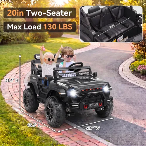 Vista 5 de Hikole Juguetes de paseo de 24 V para niños grandes de 3 a 8, coche Negro1