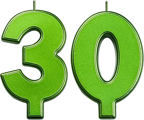Vista 272 de DERVENTA Vela Grande de Cumpleaños Número 3D Verde Luminoso de 3.7 Pulgadas Celebración de Fiesta Aniversario Decoración Adorno para Pastel 1 Pieza
