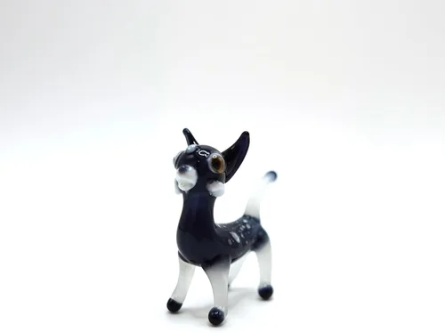 Vista 3 de Figura de cristal en miniatura de gato pequeño, animal de vidrio soplado hecho a mano, bonita escultura de gato coleccionable, regalo de decoración