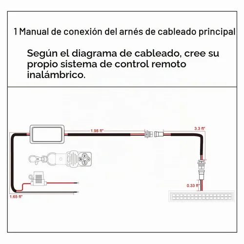 Vista 5 de Arnés de cableado de control remoto de barra de luz LED, kit de arnés de cableado de control remoto inalámbrico Jihe para barra de luz LED, luz