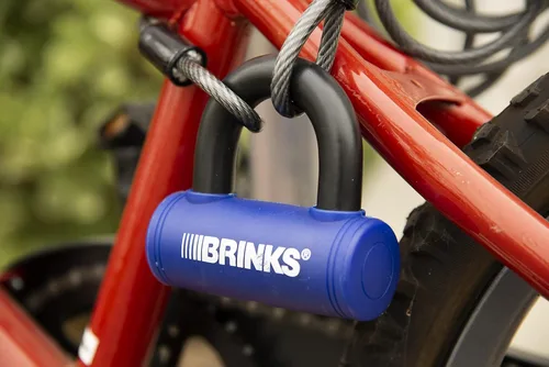 Vista 4 de BRINKS - Cerradura de barra en U de 3 7/8" - Cerradura de bicicleta resistente a la intemperie y resistente a la púa, azul