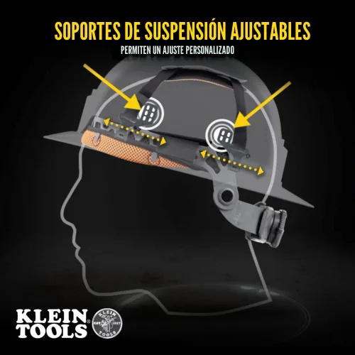Vista 4 de Klein Tools KARBN Full Brim Vented Hard hat, Class C, Premium Comfort and Jobsite Protection