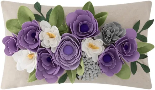 Vista 10 de OiseauVoler Fundas de Cojín Decorativas con Flores 3D Fundas de Almohada con Acento Floral para Sofá Cama Hogar Sala de Estar Decoración
