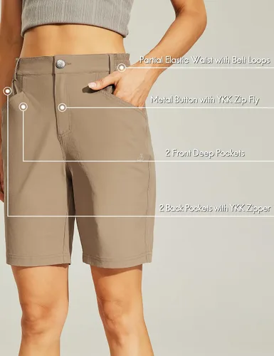 Vista 5 de Haimont Women's Quick Dry Hiking Shorts Lightweight Stretch Travel Camping Casual Shorts