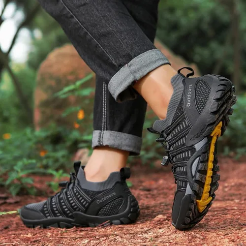 Vista 5 de Zapatos de agua antideslizantes para hombre, zapatos de senderismo de secado rápido, zapatos deportivos acuáticos descalzos, transpirables, zapatos