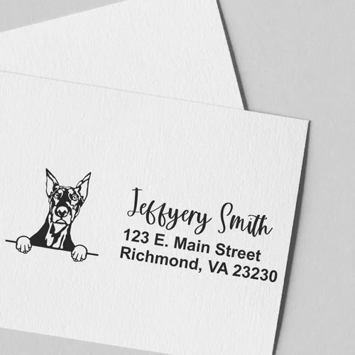Vista 21 de American Bulldog Stamp Duo, Custom Return Address for Dog Lovers, Personalized Mail Mark for Letters and Cards