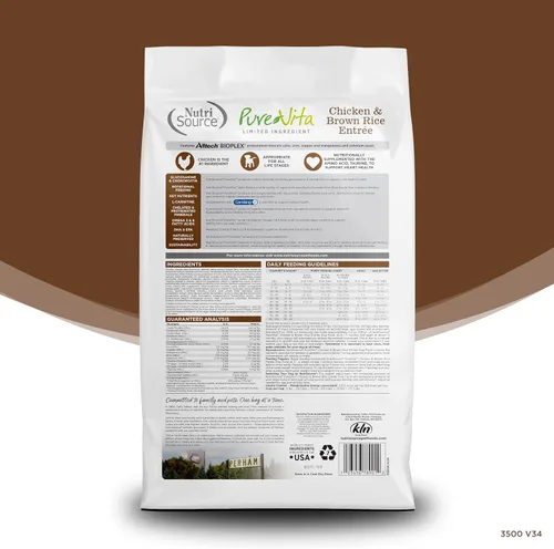 Vista 2 de NutriSource Pure Vita - Alimento seco para perros, pollo y arroz integral, 12 libras