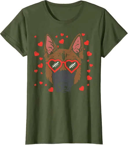 Vista 105 de Camiseta de regalo para perro con cara de pastor alemán, Negro, S