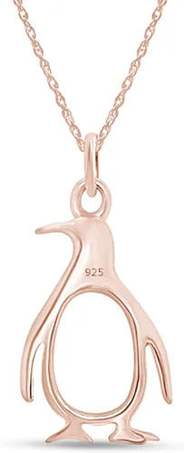 Vista 3 de Jewel Zone US Collar con colgante de pingüino de plata de ley de 14 quilates