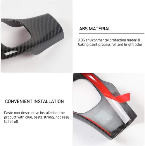 Vista 3 de JeCar Cubierta de Perilla de Cambio para Jeep Cherokee 2014-2018, Accesorios Interiores de Fibra de Carbono