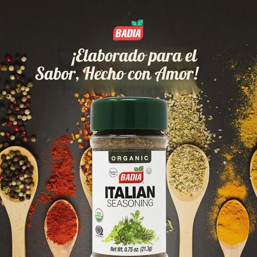 Vista 2 de Badia Condimento italiano orgánico 0.75 oz - Hierbas aromáticas para recetas italianas