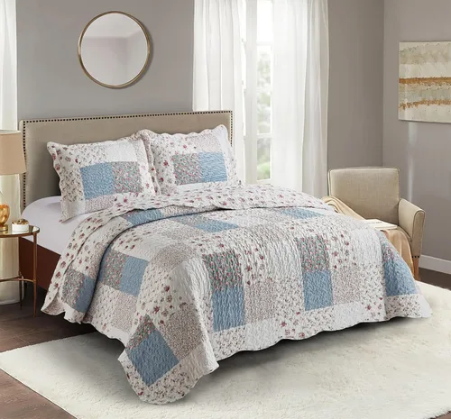 Vista 34 de Brilliant Sunshine Juego de edredón clásico de 2 piezas con 1 funda, reversible, suave y ligera, para todas las estaciones, individual, beige