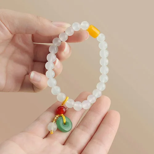 Vista 3 de Dcfywl731 Pulsera de piedra de jade natural hecha a mano para mujer, pulsera de mariposa de jade para mujer, ajustable, verde hetian jade, regalo