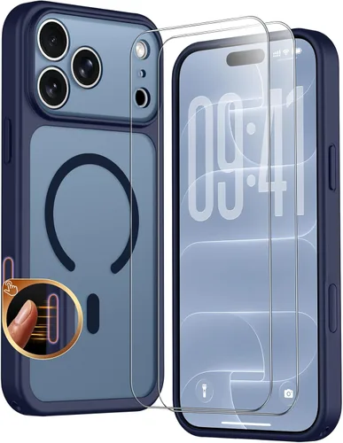 Vista 255 de SPIDERCASE Funda magnética translúcida diseñada para iPhone 11, con 2 protectores de pantalla de vidrio templado, antihuellas, para iPhone 11 de 6.1