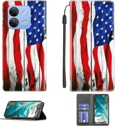 Vista 165 de Aroepurt Funda para UMIDIGI G1 Plus compatible con UMIDIGI G1 Plus Funda para teléfono Funda de piel sintética con función atril magnética CPT15