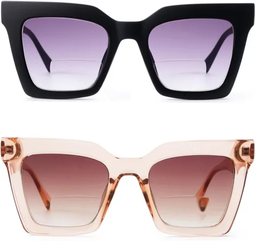 Vista 2 de Gafas de lectura de moda con bloqueo de luz azul Lentes resistentes a los impactos TR90 marco lectores de gran