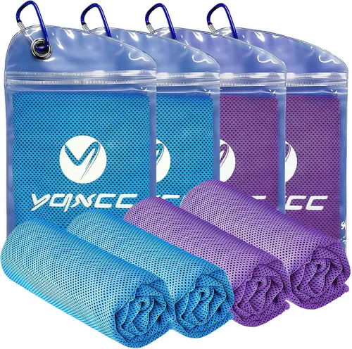 Vista 6 de YQXCC - Paquete de 4 toallas de enfriamiento (40 x 12 pulgadas) para cuello, toalla de enfriamiento de microfibra, toalla fría suave y transpirable