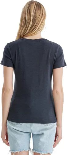 Vista 6 de Merino Protect Camisetas 100% de lana merino para mujer, cuello redondo, manga corta, resistencia al olor, capa base, viajes, senderismo, camiseta