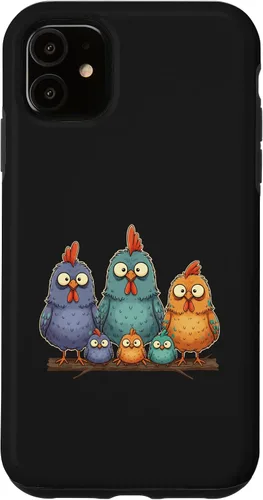 Vista 8 de Chicken: My Cluck Crew, Three Big Hens + Four Tiny Chicks Case for iPhone 16