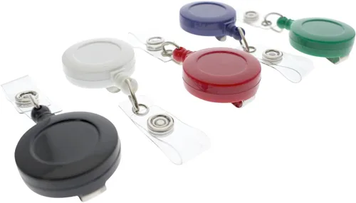Vista 6 de Paquete de 25 carretes retráctiles de alta calidad para identificación y tarjeta de identificación con clip de metal seguro para cinturón y tirador