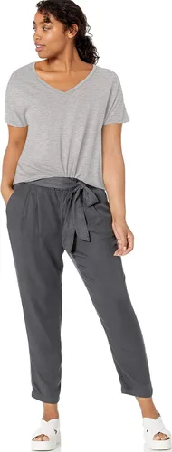Vista 5 de Daily Ritual - Camiseta larga de manga corta con cuello en V para mujer