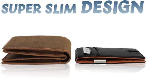 Vista 5 de Cartera de cuero personalizada con clip para dinero, regalos perfectos para hombres, regalos para marido, regalos para hijo, regalos para papá