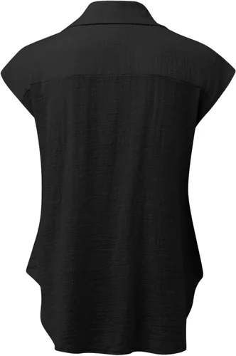 Vista 15 de Ceboyel Camisas para mujer de moda de verano, algodón, lino, manga corta, cuello con botones, blusa casual para mujer 2023