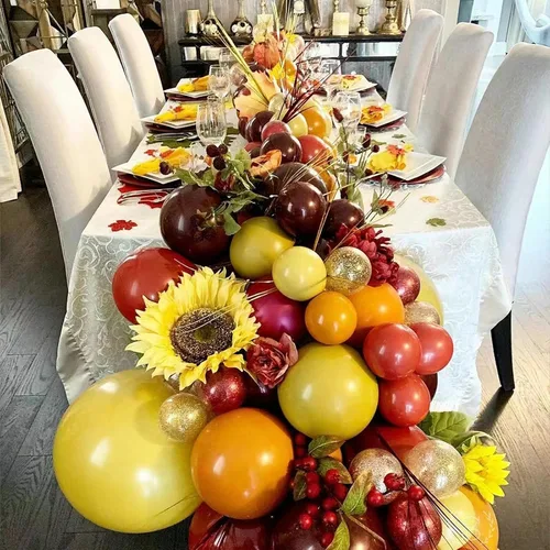 Vista 5 de AobkDeco Kit de arco de guirnalda de globos de otoño de 189 piezas, decoraciones de otoño, globos naranjas, burdeos, blancos, para Acción