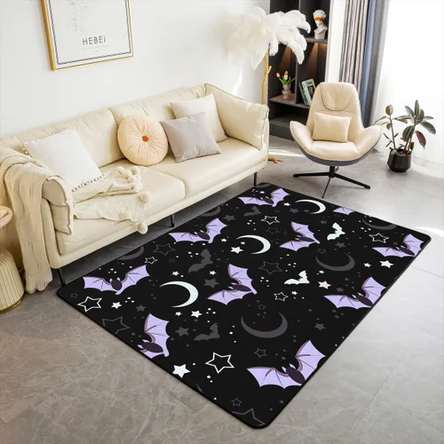 Vista 23 de Erosebridal Alfombra bohemia con estampado de ojos de 3 x 5 pulgadas, alfombra exótica de mariposa azul, estilo bohemio, alfombra decorativa moderna