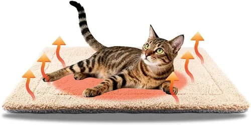 Vista 10 de AIO Almohadilla de cama autocalentable para gatos, almohadilla térmica avanzada extra cálida para mascotas de interior y exterior con funda
