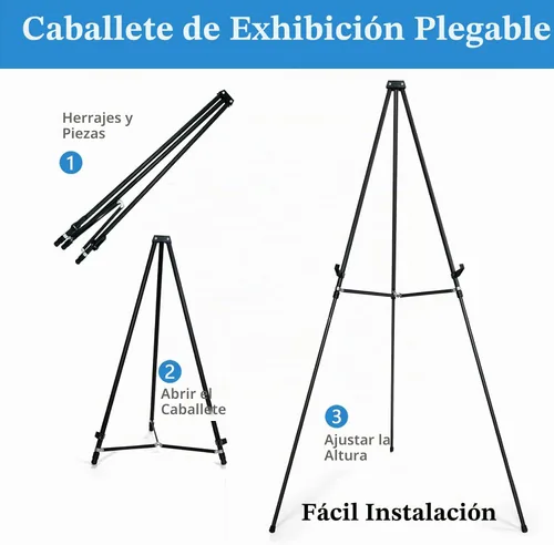 Vista 3 de Falling in Art - Caballete de aluminio ajustable de 70 pulgadas, soporta 20 libras Versatile Tripod Easel for Artistic Presentations, Lightweight