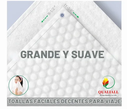 Vista 2 de QUALIALL Toallas comprimidas de alta calidad, paño portátil de algodón puro para acampar o viajar..