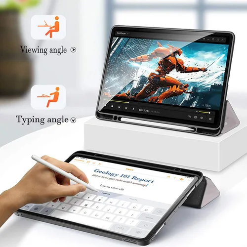 Vista 2 de Funda para iPad Pro de 12.9 pulgadas de 4ª generación 2020 y 2018, soporte de lápiz con función de apagado y encendido automático, funda inteligente