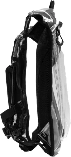 Vista 2 de RAVERUNNER Paquete de hidratación transparente – Mochila de hidratación aprobada por festivales transparente con vejiga de 2 litros – Mochila ligera