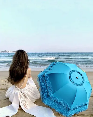 Vista 46 de WENDIN Sombrilla de encaje plegable vintage Paraguas gótico lluvia Anti-UV protección de encaje parasol cúpula Foto Props niñas sombrilla paraguas