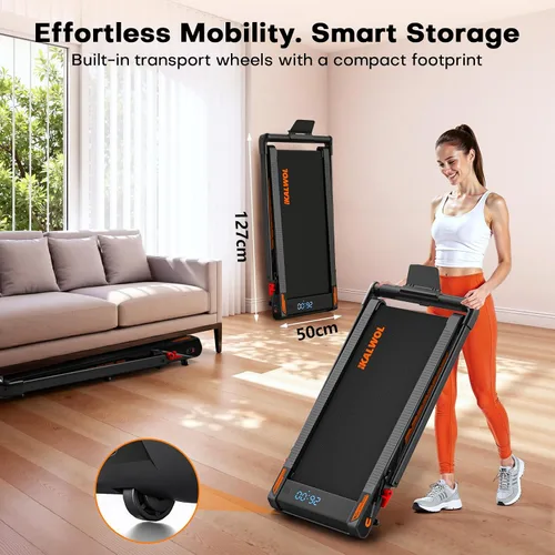 Vista 9 de Cinta de correr con altavoz, caminadora plegable 6 en 1 de 7.5 MPH para el hogar con aplicación compatible, almohadilla para caminar con 10%
