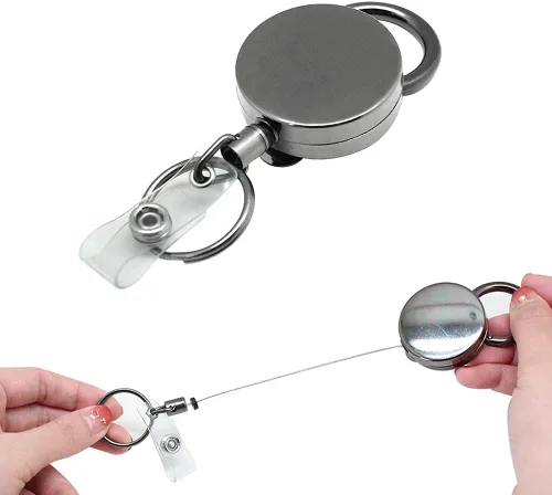 Vista 15 de boshiho - Soporte para tarjetas de identificación de crédito de piel auténtica con cordón elástico para el cuello, estilo vertical (negro)