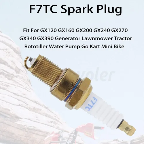 Vista 3 de Bujía F7TC apta para GX120 GX160 GX200 GX240 GX270 GX340 GX390 generador cortacésped tractor rotulador bomba de agua Go Kart Mini Bike etc.