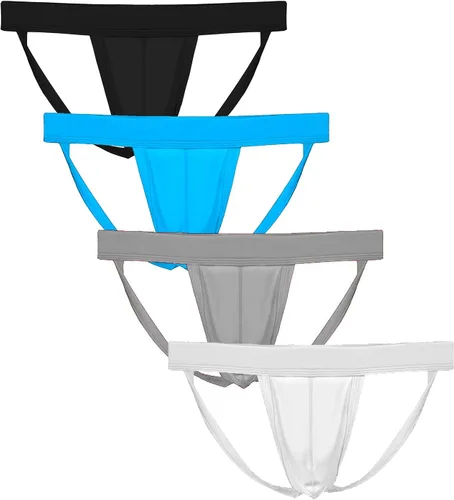 Vista 7 de Summer Code ropa interior con pretina elástica, suspensorio para desempeño deportivo para hombre Paquete de 2 negro
