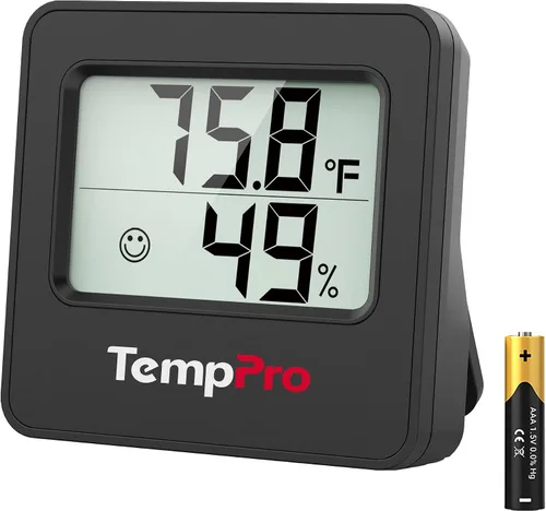 Vista 10 de TempPro TempAir - Termómetro higrómetro digital Bluetooth para interiores de 260 pies Humidity Meter with Smart App, Room Thermometer Humidity