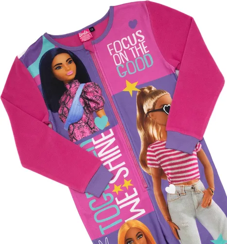 Vista 7 de Barbie Ropa de dormir rosa todo en uno para niña Experimenta el encanto con este cómodo mameluco rosa Ideal para relajarse