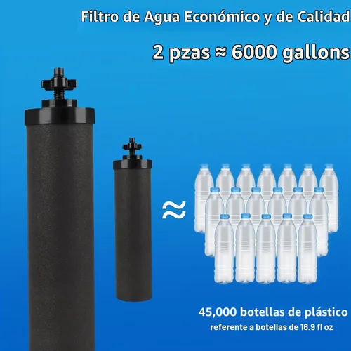 Vista 5 de Filtro de agua de repuesto con infusión de plata para sistema de filtros de bloque de carbono negro Berkey® BB9-2®, compatible con elementos