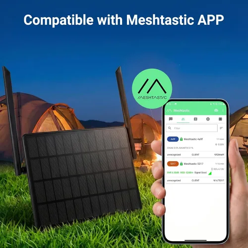 Vista 3 de ELECROW Energía solar al aire libre para Meshtastic con 6W panel solar