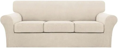 Vista 28 de Turquoize 2 fundas para sillas de sala de estar, funda de sofá con fundas de cojín individuales, funda de muebles para sillas (silla, beige biscotti)