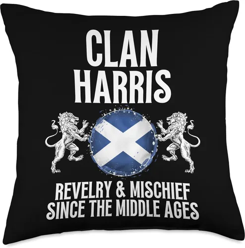 Vista 4 de Scotland Clan Gifts For The Harris Family Harris Clan Scottish Family Name Scotland Heraldry Throw Pillow, 16x16, Multicolor