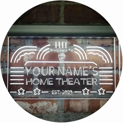 Vista 13 de ADVPRO Letrero de neón LED de un solo color personalizado para cine en casa, decoración de año establecido, 12 x 8.5 pulgadas, st4s32-ph1-tm-b Azul