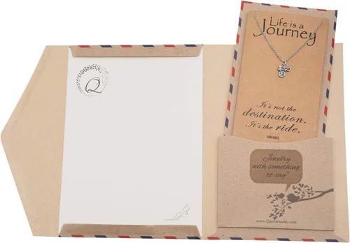 Vista 5 de Quan Jewelry Mini collar de bicicleta, colgante de viajero de viaje, regalos para ciclistas y pasión por los viajes, collares delicados
